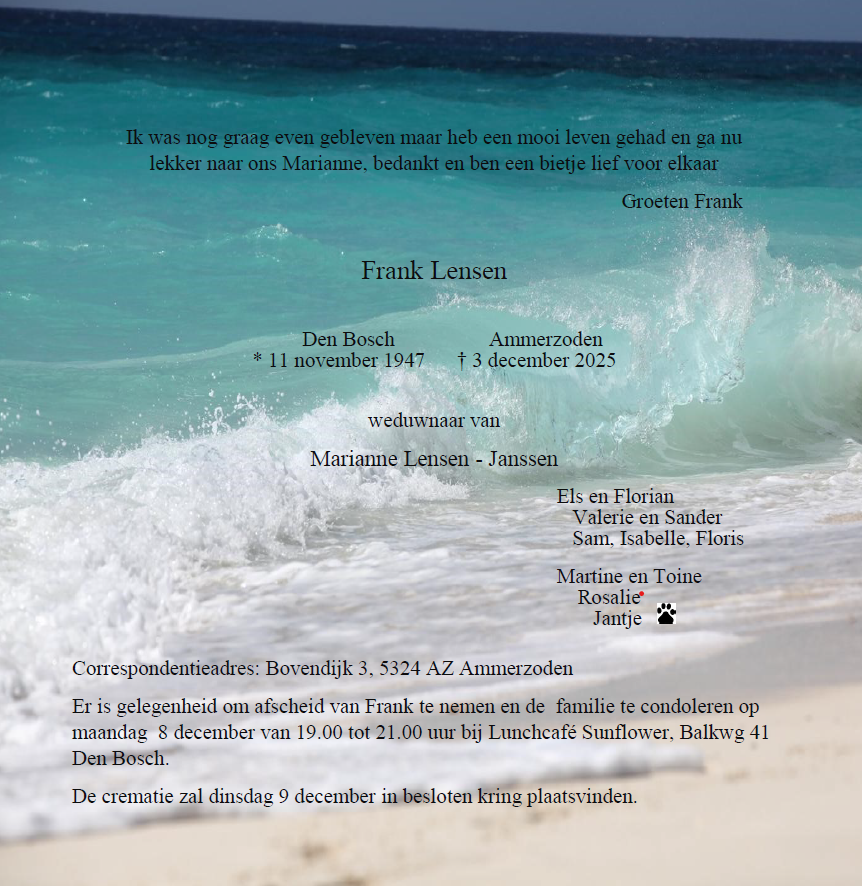 In Memoriam: Frank Lensen